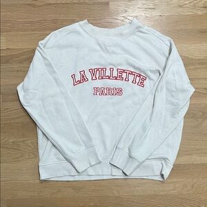 H&M White Sweater with Red Text